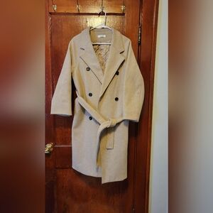 Men's Tan Double-Breasted Coat